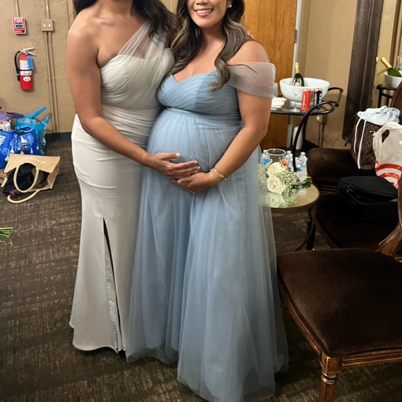 Azazie Dusty Blue Bridesmaid Dress - Picture 8 of 8